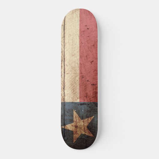 Texas State Flag op Old Wood Grain Skateboard (Voorkant)