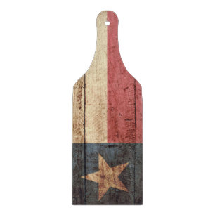 Texas State Flag op Old Wood Grain Snijplank