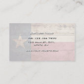 Texas State Flag op Old Wood Grain Visitekaartje (Achterkant)