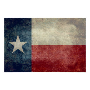 Texas State flag,  retro-stijl poster Perfect Poster