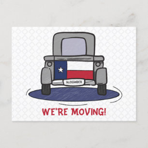 Texas State Flag Truck Bewegende aankondiging Briefkaart