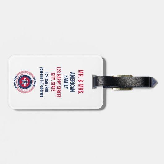 Texas State Gepersonaliseerde Gift Bagagelabel (Achterkant horizontaal)