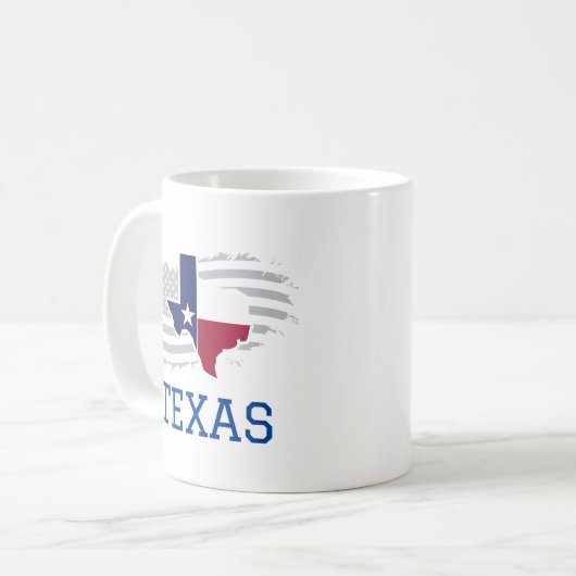 Texas State Kaart USA Patriottisch Texaan Koffiemok (Voorkant links)
