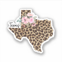 Texas State Leopard Print met bloemen