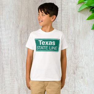 Texas State Line Klassiek Groen Wegwijsbord T-shirt