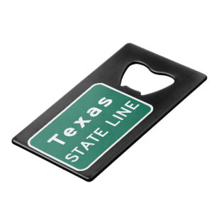 Texas State Line Road Sign Kredietkaart Flessenopener
