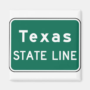 Texas State Line Road Sign Magneet