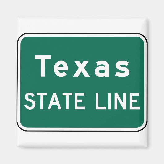 Texas State Line Road Sign Magneet (Voorkant)