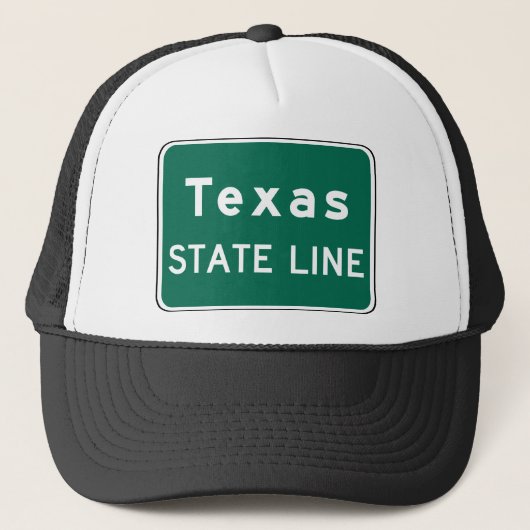 Texas State Line Road Sign Trucker Pet (Voorkant)