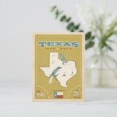 Texas State Map | De Lone Star-staat Briefkaart (Staand voorkant)