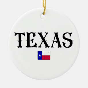 Texas State Map Flag Keramisch Ornament