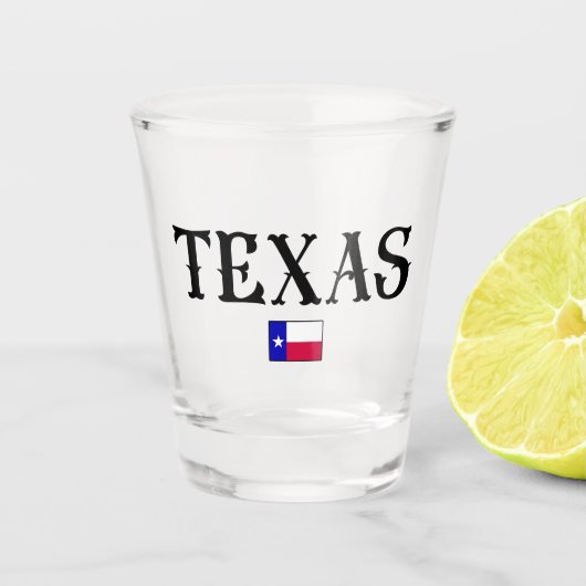 Texas State Map Flag Shot Glas (Voorkant)