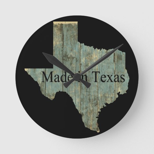 Texas State Map Robuged Lumber Wall klok (Voorkant)