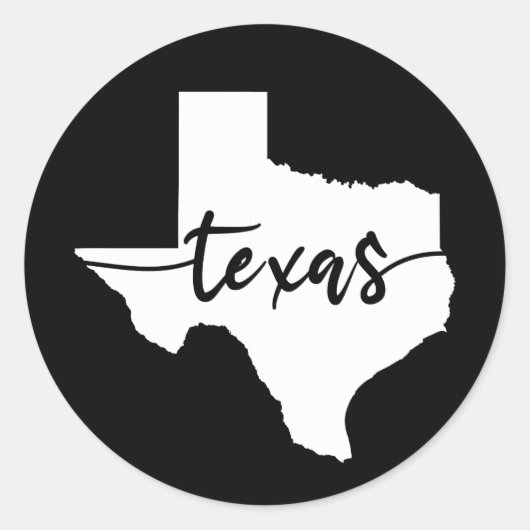 Texas State Map Ronde Sticker (Voorkant)