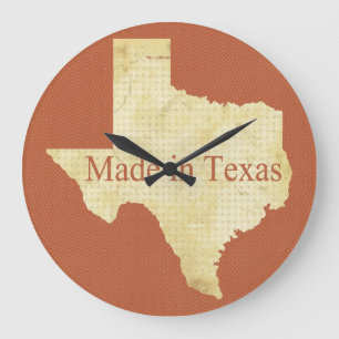 Texas State Map Rusty Red en Cream Wall Clock Grote Klok