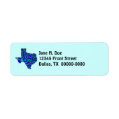 Texas State Map Shape TX Retouradreslabel Etiket (Voorkant)