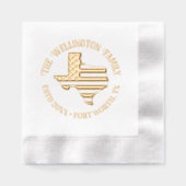 Texas State Map Stars Stripes Nom de famille Date  (Recto)