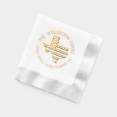 Texas State Map Stars Stripes Nom de famille Date  (Gauche)