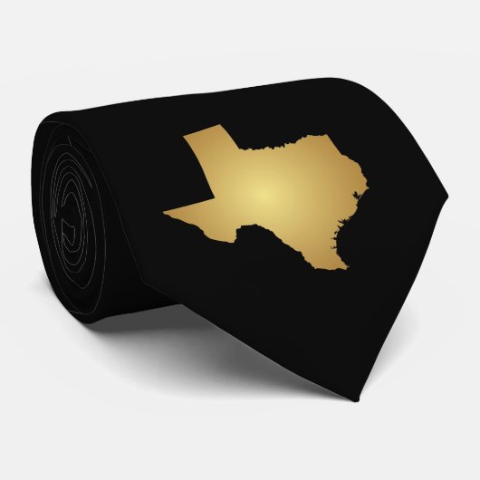 Texas State Metallic Gold Stropdas (Opgerold)