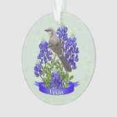 Texas State Mockingbird & Bluebonnet Flower (devant)
