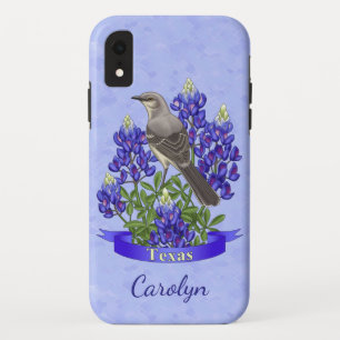 Texas State Mockingbird & Bluebonnet Flower iPhone XR Hoesje