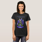 Texas State Mockingbird & Bluebonnet Flower T-shirt (Voorkant volledig)