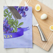 Texas State Mockingbird & Bluebonnet Flower Theedoek (Quarter Fold)