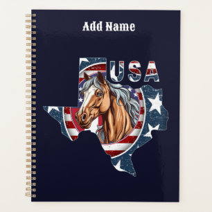 Texas State Outline USA Horse