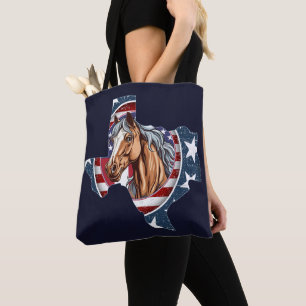 Texas State Outline Verenigde Staten Horse Draagtas