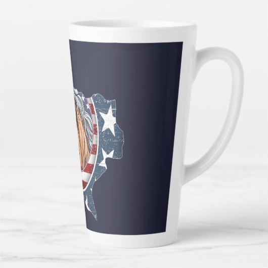 Texas State Outline Verenigde Staten Horse Latte Mok (Rechts)