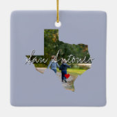Texas State Photo insert and town name Keramisch Ornament (Achterkant)