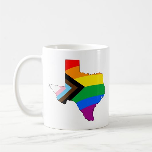 Texas State Pride LGBTQ Progress Pride Koffiemok (Links)