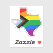 Texas State Pride LGBTQ Progress Pride Sticker (Vel)