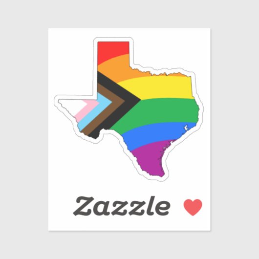 Texas State Pride LGBTQ Progress Pride Sticker (Vel)