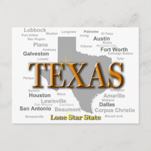 Texas State Pride Map Silhouette Briefkaart