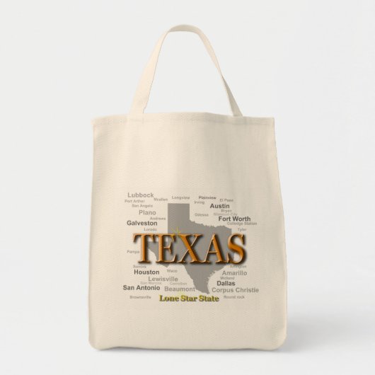 Texas State Pride Map Silhouette Tote Bag (Voorkant)