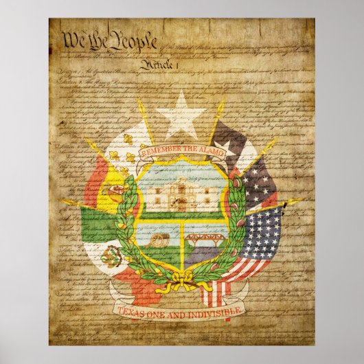 Texas State Seal Reverse Poster (Voorkant)