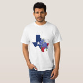 Texas State Shape Flag and Bluebonnets T-Shirt (Voorkant volledig)