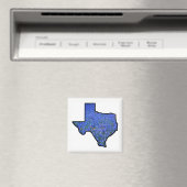 Texas State Shape Vlag en Bluebonnets Magnet Magneet (Insitu (Vaatwasser))