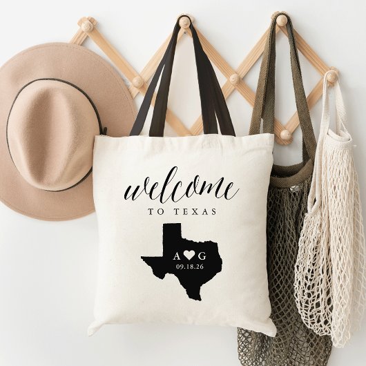 Texas State Silhouette Wedding Welcome Tas