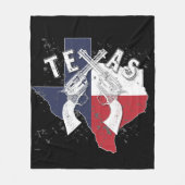 Texas State Souvenir Crossed Six Shooter Pistols Fleece Deken (Voorkant)