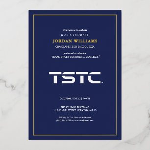Texas State Technical College Afstuderen Folie Uitnodiging