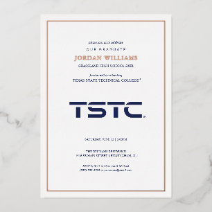 Texas State Technical College Afstuderen Folie Uitnodiging