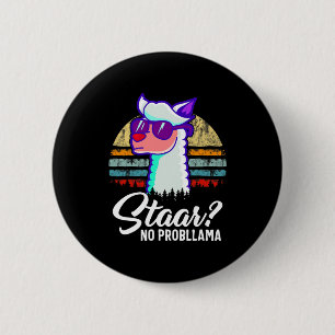 Texas State Test Dag Llama Alpaca voor studenten Ronde Button 5,7 Cm