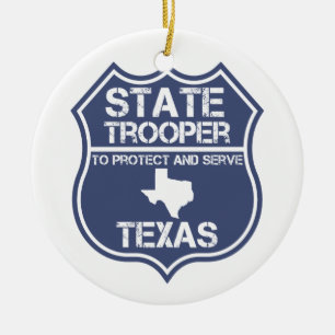 Texas State Trooper om te beschermen en te dienen Keramisch Ornament