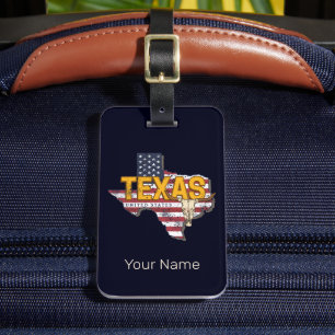 Texas State Verenigde Staten Retrokaart Verenigde Bagagelabel