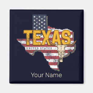 Texas State Verenigde Staten Retrokaart  Verenigde Magneet