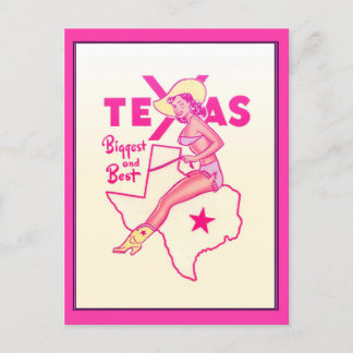 TEXAS State Vintage Travel Pin Up Girl  Briefkaart