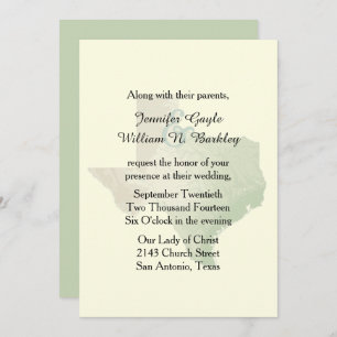 Texas State Wedding Invitation 2 Kaart