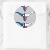 Texas steer ronde sticker (Tas)